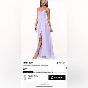 Azazie Zeya Lilac size A4 Dress